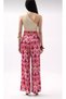 Women's Fuchsia Patterned Satin Trousers Yel221047 - 5