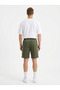 Men's Khaki Breathable Micro Patterned Sports Shorts with Zipper Pockets - 3