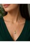Victoria Oval Stone Steel Necklace (Gold Color) - 3