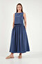 Comfortable Fit Sleeveless Midi Skirt Blouse Set Set 5866953 - 2