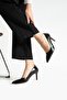 Black Wrinkled Pointed Toe Classic Women's Stiletto Shoes 7cm Heel - 3