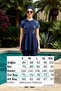 Short Sleeve Lycra Semi-Closed Swimsuit 6274 Dark Navy Blue - 5