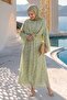 Bolero and Buckle Flower Pattern Mint Green Dress - 3