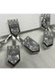 Steel Women's Earrings Silver Color Baguette Zircon Stone Prismatic Gost Vintage Jewelry - 4
