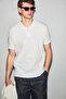 Minnutu Men's Organic Cotton Polo Collar Regular Fit White T-Shirt