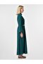 Linen Lyocell Dress with Rope Belt Pine Green - 5