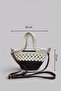 Siena Mini Women's Bag - Handmade Straw Textured Shoulder and Hand Bag with Leather Pouch - 2