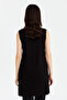 Chiffon Front Sleeveless Combed Cotton Undergarment - Black - 8