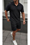 Men's Report T-Shirt and Shorts Set 2-Piece Cotton Polyester Tok Fabric Wide Cut