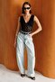 2099 Women's Transparent Lace V-Neck Strap Blouse Black - 2