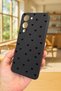Vivo Y19 Compatible Mini Black Heart Patterned Silicone Shock Absorbing Classic Protected Rubber Case - 3