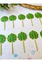 12Pcs Exotic Leaf Cake Picks Safari Party Cupcake Toothpick Ornament Leaves Cake Decoration Safari Birthday Toothpick - 3
