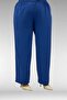 67046 Plus Size Zipper Detailed Airobin Pants Set - Indigo - 5