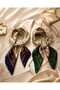 2-Pack Women's Scarf Set 50X50 cm Emerald Green and Navy Blue Satin Neck Shawl Scarf