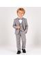 Boy's Groom Suit Gray - Jacket & Shirt & Trousers & Bow Tie & Vest Suit 5735-