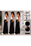 3-Piece Wide Leg Sweatpants Black Daily Use Loose Fit - 2
