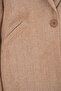 Women's Classic Collar Fishback Striped Cashmere Camel Coat - 5