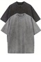 Pack of 2 Basic Washable Vintage Unisex Oversize T-Shirts