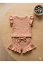 Girl's Muslin Ruffled Two-Piece Set - 2
