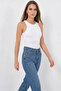 Women's Halter Neck White Bodysuit - 2