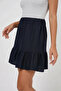 Women's Ruffled Hem Navy Blue Skirt - 4