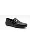 Gr0529 Genuine Leather Knitted Patterned Buckle Casual Black Sports Classic Loafer Ballet Shoes