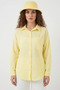 Women's Single Pocket Oversize Viscose Light Yellow Shirt - 5