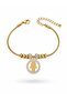 316L Steel Gold Color Zircon Stone Accessory Fatma Mother Hand Bracelet