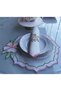 2 Pieces of 40X40 Embroidered Border Napkin and Lily Patterned Napkin Ring - 2
