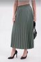 Pleated Midi Skirt High Waist Elastic Casual & Stylish Women's Skirt - 5