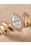 Geometric Detailed Zircon Stone Ring