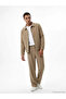 Beige Shirt Collar Men's Jacket - 3