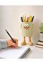 Cute and Funny Desktop Pen Holder with Metal Body - Cream - 2