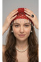 Women's Red Sparkling Pearl Detailed Design Knitted Accessory Hat - 3