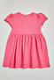 Embroidered Dress with Crew Neck and Short Sleeves - 2