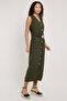 Solid Sleeveless Midi Dress - 5