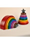 Educational Wooden Toy Montessori Ring Tower Rainbow Set 9 Colors - 4