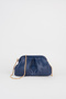 Women's Orchid Navy Blue Lined Handbag and Shoulder Bag with Removable Chain Strap