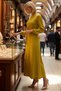 Women's Maxi Dress Crew Neck Long Sleeve A-Line Cut Linen Textured Unlined Daily Casual Modern