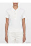 White Polo Neck Women's T-Shirt - 3