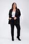 Women's Plus Size Epaulet-Covered Pocket Detailed Suit Black - 8
