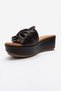 Jeff Brown Skin Genuine Leather Bowknot Women's Wedge Heeled Slippers - 6