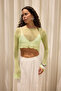 Yenka Basic Thin Green Knitwear Crop - 2