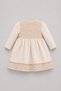 Knitted Detailed Ecru Cotton Baby Dress - 3