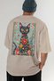 For the Love of Cats 81 Cat Printed Beige Oversize T-Shirt 100% Cotton Unisex Cat Lover Premium Design - 6