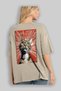 For the Love of Cats 60 Cats Printed Beige Oversize T-Shirt 100% Cotton Unisex Cat Lover Premium Design - 3