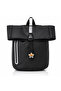 Expandable Roll Top Backpack 600D Waterproof Polyester, Laptop Backpack Fits 15 Inch Laptop, Padded Straps, Reflective Front Pocket, Black - 4
