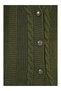 Women's Khaki Hair Braided Pattern Long Buttoned Relaxed Cut Knitwear Cardigan Hzl23W-Bd1100691 - 2
