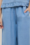 Washed Wide Leg Pants with Elastic Waist - 6