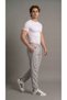 Men's Gray Parachute Pants Sweatpants with Zipper Pockets and Elastic Cuffs - 3